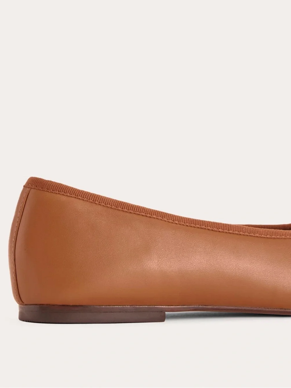 Everlane Day Ballet Flat Tan Toasted Almond Leather Square Toe Size 8 NWOB - Picture 4 of 8